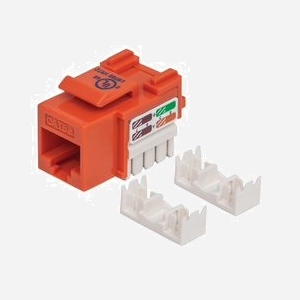 Intellinet 210577 Module Keystone RJ-45 Femelle Cat5e U/UTP Orange Plat AWG 22/26 -40°C à 80°C, 18x28.3x20.8mm, Plastique, EIA/TIA UL