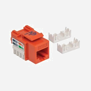 Intellinet 210577 Module Keystone RJ-45 Femelle Cat5e U/UTP Orange Plat AWG 22/26 -40°C à 80°C, 18x28.3x20.8mm, Plastique, EIA/TIA UL - Miniature 2
