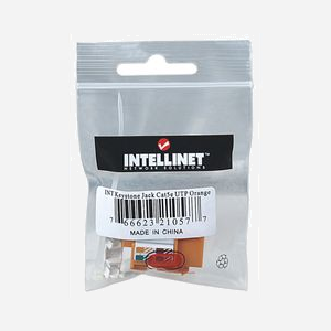 Intellinet 210577 Module Keystone RJ-45 Femelle Cat5e U/UTP Orange Plat AWG 22/26 -40°C à 80°C, 18x28.3x20.8mm, Plastique, EIA/TIA UL - Miniature 3