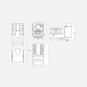 Techly IWP-KIT-C6U90 Kit 24 Modules Keystone RJ45 Cat6 U/UTP Femelle Corps PC Blanc Contacts Nickel/Or AWG 22/26 250MHz -40°C à 70°C - Miniature 2