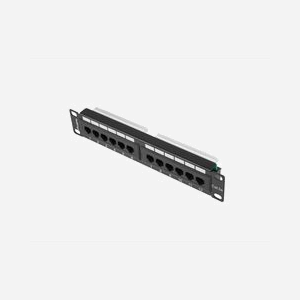 Lanberg PPU5-9012-B Baie de Branchements 1U 12 Ports RJ-45 Cat5/Cat5e Noir Métal Montage Rack 215x44.5x32.5mm Certification T568A/B - Miniature 2