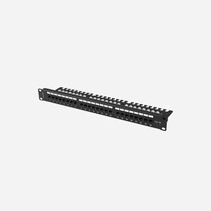 Panneau de Brassage Lanberg PPU5-1124-B 1U 19" Cat.5E UTP 24 Ports RJ45 IDC/LSA Acier Noir RAL9004, 482.6x44.5x98mm, Supports de câbles