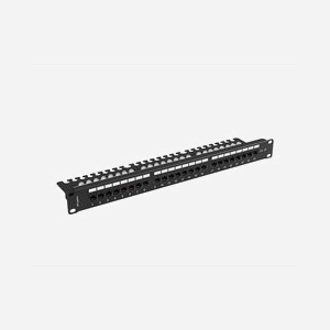 Panneau de Brassage Lanberg PPU5-1124-B 1U 19" Cat.5E UTP 24 Ports RJ45 IDC/LSA Acier Noir RAL9004, 482.6x44.5x98mm, Supports de câbles - Miniature 2