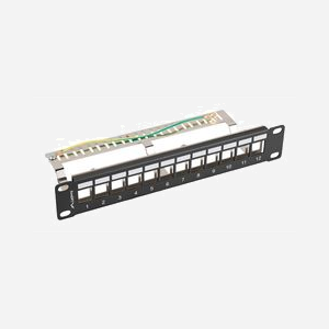 Panneau de brassage Lanberg PPKS-9212-B 1U 12 ports FTP pour modules Keystone, Acier Galvanisé Noir, 254x100x44.5mm, -10°C à 60°C - Miniature 2