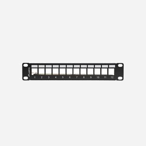 Panneau de brassage Lanberg PPKS-9212-B 1U 12 ports FTP pour modules Keystone, Acier Galvanisé Noir, 254x100x44.5mm, -10°C à 60°C - Miniature 3