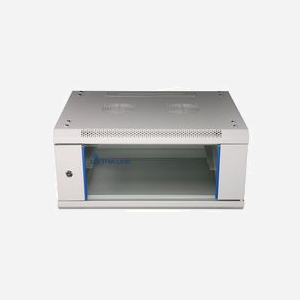 Extralink EX.8536 : Armoire Rack Murale 4U 600x450mm, Acier/Verre Gris, Porte Avant Acier/Verre Amovible, Panneaux Latéraux Amovibles, Charge 30kg - Miniature 2