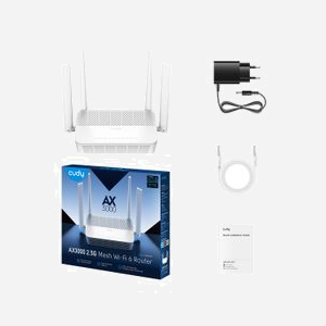 Cudy WR3000P Routeur Wi-Fi 6 Bi-bande AX3000 (2.4 GHz/5 GHz) 2402 Mbps, 3 ports 2.5 Gigabit Ethernet, MU-MIMO, WPA3, Blanc - Miniature 3