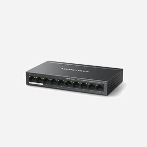 Commutateur Géré Mercusys MS110P - 10 Ports Fast Ethernet (10/100) - 8 PoE, 2 PoE+ - Budget PoE 65W - VLAN, QoS, Montage Mural - Miniature 2