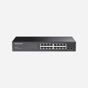 Commutateur Réseau Gigabit Ethernet Mercusys MS116GS - 16 Ports RJ-45 10/100/1000 Mbps - Capacité de Commutation 32 Gbit/s - Répertoire MAC 8000 Entrées - Montage en Rack