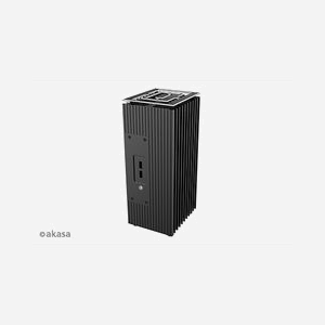Akasa Turing TN USFF Noir A-NUC68-M1B Boîtier PC Aluminium, 1 baie 2.5", 95x113.5x247.9mm, Ports HDMI, Kensington Lock, pour Home/Bureau
