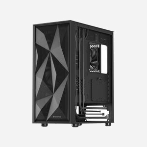GENESIS Diaxid 605F - Boîtier PC Midi Tower Noir, ATX/micro ATX/Mini-ITX, 3x120mm Avant, 1x120mm Arrière, USB 3.2 Gen 1/Gen 2, Acier/Verre Trempé - Miniature 1