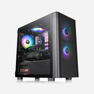 Thermaltake V150 Micro Tower Noir (CA-1R1-00S1WN-02) - Micro ATX/Mini-ITX, 2x120mm avant, 1x120mm arrière, 2x2.5", 2x3.5", USB 3.2, SPCC, Vitre Trempée