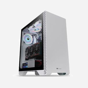 Thermaltake S300 TG Snow - Boîtier PC Midi Tower Blanc, ATX/microATX/Mini-ITX, 2x3.5", 2x2.5", USB 3.2 Gen 1, Ventilation 120/140/200mm, SPCC - Miniature 2