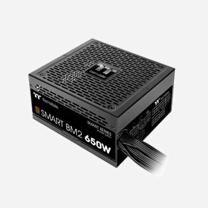 Thermaltake Smart BM2 650W Alimentation ATX 20+4 pin, PFC Actif, 80 PLUS Bronze, Semi-Modulaire, Ventilateur 14cm, 100-240V, avec Câbles SATA/PCIe/Molex - Miniature 1