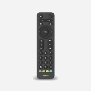 Hama 00221056 Télécommande Universelle IR Wireless pour TV/DVD/Blu-ray - 2 Appareils, Portée 10m, Boutons Programmables, Piles AAA incluses, Plastique Recyclé