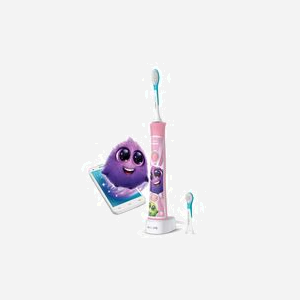 Philips Sonicare For Kids HX6352/42 Brosse à Dents Électrique Ultrasonique Enfant, 62000 mouvements/min, 2 modes, Bluetooth, Batterie Li-Ion, Rose, Écran LED - Miniature 1
