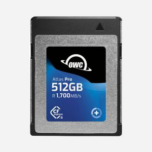 OWC CFexpress 521 Go PCIe Gen3 x2 - Lecture 1700 Mo/s, Écriture 1500 Mo/s - Dimensions 30x39x4mm, Température Opération 0-70°C