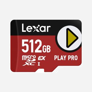 Lexar PLAY PRO microSDXC 512 Go UHS-I U3 V30 Lecture 900 Mo/s Écriture 600 Mo/s Résistante aux Chutes (LMSXPS0512G-BNNNG)