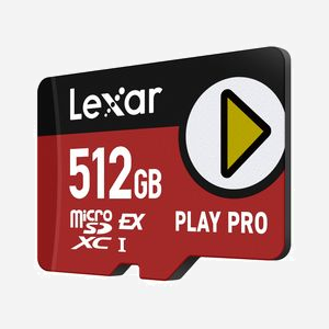 Lexar PLAY PRO microSDXC 512 Go UHS-I U3 V30 Lecture 900 Mo/s Écriture 600 Mo/s Résistante aux Chutes (LMSXPS0512G-BNNNG) - Miniature 2