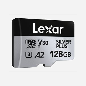 Lexar Professional SILVER PLUS, Lot de 2 MicroSDXC 128 Go UHS-I U3 V30, Lecture 205 Mo/s, Écriture 150 Mo/s, Résistante aux chocs/température - Miniature 1
