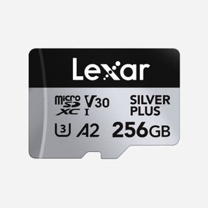 Lexar Professional SILVER PLUS 256Go MicroSDXC UHS-I U3 V30 A2 : 205MB/s Lecture, 150MB/s Écriture, Résistante aux chocs/températures -25°C à 85°C - Miniature 2