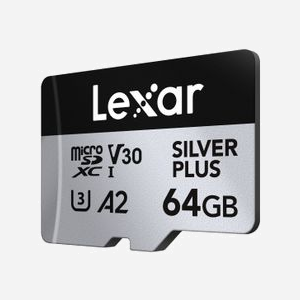 Lexar Professional SILVER PLUS MicroSDXC 64 Go UHS-I U3 V30 A2, Lecture 205 Mo/s, Écriture 100 Mo/s, Résistante Température/Chocs/Rayons X - Miniature 3