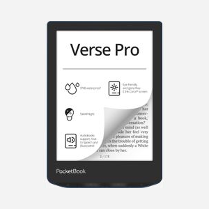 PocketBook Verse Pro - Liseuse tactile E Ink Carta 6" 1072x1448 16Go Noir/Bleu - RAM 512Mo, CPU 1GHz Dual-Core, WiFi, Bluetooth 4.0, Linux 3.10.65