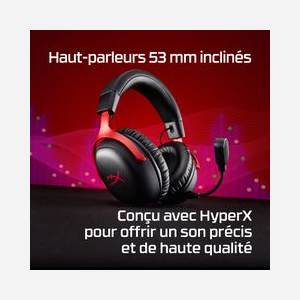 HyperX Cloud III S Wireless - Casque Gamer Noir - Audio Spatial DTS Headphone:X - Microphone 10mm Détachable - Bluetooth 5.3 - 2.4 GHz - Autonomie 120h - Miniature 5
