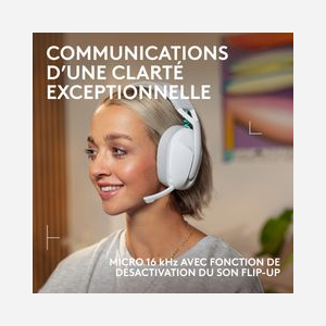 Logitech G321 LIGHTSPEED - Casque Gaming sans Fil Blanc - Transducteurs Audio Haute Performance 16 kHz - Autonomie 20h+ - Connectivité LIGHTSPEED 2.4 GHz et Bluetooth - Miniature 3