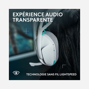 Logitech G321 LIGHTSPEED - Casque Gaming sans Fil Blanc - Transducteurs Audio Haute Performance 16 kHz - Autonomie 20h+ - Connectivité LIGHTSPEED 2.4 GHz et Bluetooth - Miniature 4