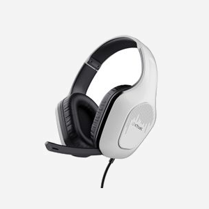 Trust GXT 415W Zirox Casque Gaming Filaire Blanc - Transducteurs 50mm, Circum-Aural, 20-20000Hz, 90dB, Microphone Boom Pliable, Câble 2m - Miniature 1