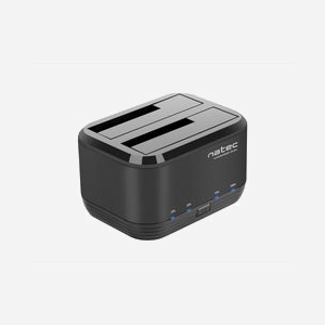 NATEC Kangaroo NSD-0955 : Boîtier Externe Dual HDD/SSD 2.5/3.5" SATA/SATA II/SATA III, USB 3.2 Gen 1 Type-A, Aluminium Noir, jusqu'à 5 Gbit/s - Miniature 3