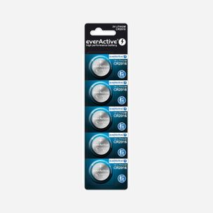 Everactive CR20165BL - Pile Lithium 3V 75mAh non rechargeable, Lot de 5, Format CR2016, Autonomie 10 ans