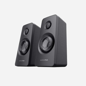 Trust GXT 629 Tytan - Système d'enceintes 2.1 60W RMS (120W PMPO), Subwoofer 30W, Satellites 15W, RGB, Télécommande sans fil, Entrée Line-in 3.5mm - Miniature 2