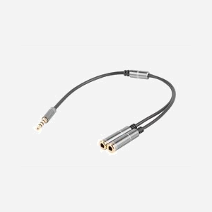 GENESIS A20 Câble Audio 3.5mm Mâle/Femelle 0.2m Contacts Or Noir/Argent Plug & Play Certification CE