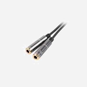 GENESIS A20 Câble Audio 3.5mm Mâle/Femelle 0.2m Contacts Or Noir/Argent Plug & Play Certification CE - Miniature 2