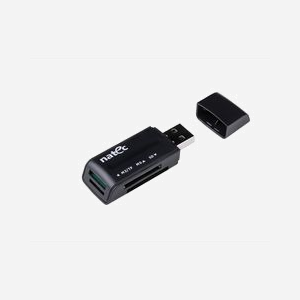 NATEC ANT 3 Lecteur Cartes Mémoire USB 2.0 Noir, Support MS, MicroSD, MiniSD, MMC, M2, MS PRO/Duo, RS-MMC, SD/SDHC, Transfert 480 Mbit/s, Compatible Windows/macOS/Linux - Miniature 1