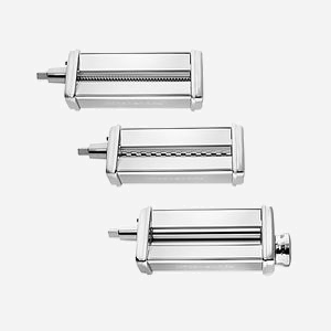 KitchenAid 5KSMPRA Ensemble d'Attaches Chrome en Acier Inoxydable - Compatibilité Mixeurs Ménagers KitchenAid (5KSM150, etc.) - 3 Pièces, Dimensions 97x246x56mm - Miniature 1