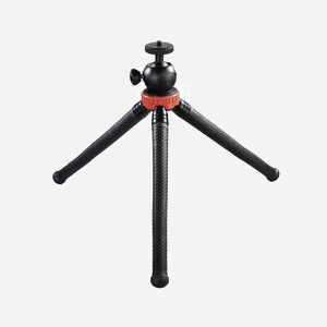 Hama FlexPro Trépied Aluminium pour Smartphone/Action Caméra, 3 Pieds, Hauteur 16-27cm, Montage 1/4", Tête Ball, Noir/Rouge, Réf: 00004608 - Miniature 4