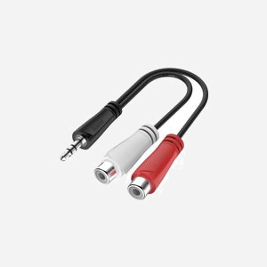 Câble Audio Hama 00200350 - 3.5mm Mâle vers RCA Femelle - Longueur 0.15m - Connecteurs Droits - Noir - 1 Unité - Miniature 1