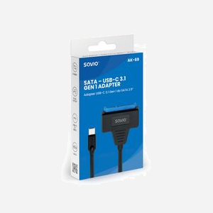 Savio AK-69 Adaptateur SATA vers USB 3.2 Gen 1 (3.1 Gen 1) - Interface Hôte SATA, Interface Sortie USB 3.2 Gen 1, Quantité 1, Période de garantie 2 ans - Miniature 4