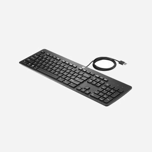 HP Clavier USB Professionnel Ultra-Plat N3R87AA - Interface USB, Pavé Numérique, Disposition 100%, Longueur câble 1.8m, 436.8x137.6x21mm - Miniature 1