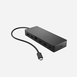 HP Concentrateur Multiport USB-C Universel 50H55UT#ABB : USB 3.2 Gen 2 Type-C, 2x USB-A 3.2 Gen 1, 2x USB-C 3.2 Gen 1, HDMI 2.0 (4K 60Hz), DisplayPort 1.2, RJ-45, Windows/macOS - Miniature 2