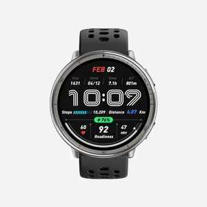 Amazfit W2433EU1N - Smartwatch AMOLED 1.32" 466x466px Tactile, Bracelet Cuir Noir, Boîtier Argent, Zepp OS, Bluetooth 5.2, Batterie 270mAh - Miniature 5