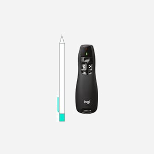 Logitech R400 Télécommande de Présentation Sans Fil 2.4 GHz RF, Portée 15m, Pointeur Laser Rouge, Mini Récepteur USB, Alimentation 2x AAA, Noir - Miniature 2