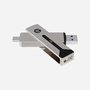 PNY 911 Pro - Clé USB 512Go USB Type-A/Type-C 3.2 Gen 2, Lecture 1000Mo/s, Écriture 900Mo/s, Format Pivotant, Argent, Réf HPFD911PRO-512 - Miniature 3