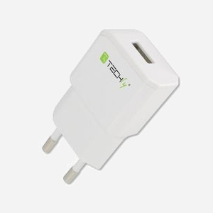 Techly IPW-USB-21EC Chargeur Secteur Intérieur 1 Port USB 2.0 5V/2.1A Blanc - Protections Surcharge/Surtension/Surchauffe/Court-circuit - 110-240V - Miniature 1