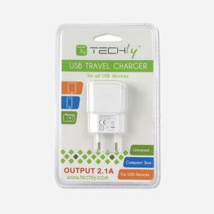 Techly IPW-USB-21EC Chargeur Secteur Intérieur 1 Port USB 2.0 5V/2.1A Blanc - Protections Surcharge/Surtension/Surchauffe/Court-circuit - 110-240V - Miniature 2