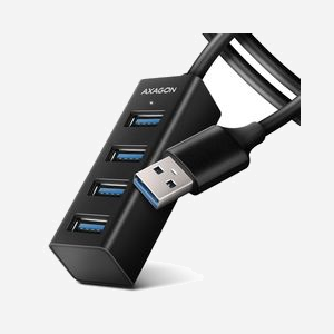 Axagon HUE-M1AL Hub USB 3.2 Gen 1 Type-A Aluminium Noir - 4 Ports USB 3.2 Gen 1 Type-A - Taux de transfert 5000 Mbit/s - Compatible Windows/macOS/Linux/Android/iOS - Miniature 2