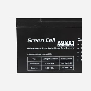 Batterie Green Cell AGM 6V 12Ah (VRLA) AGM01 - 12000mAh, 1.65kg, 151x94x50mm, Compatible UPS, jouets électriques, alarmes, systèmes de surveillance. - Miniature 3